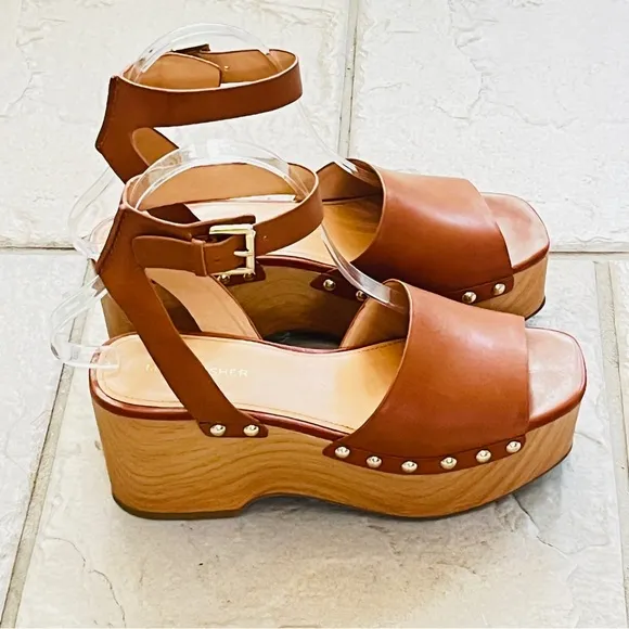 Mark Fisher genuine leather studded platform sandals  Size 8.5