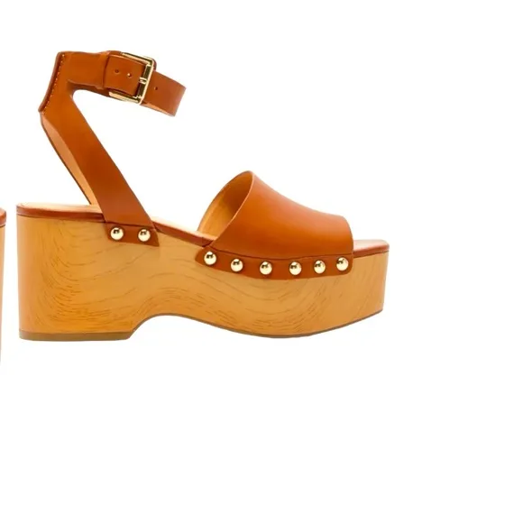 Mark Fisher genuine leather studded platform sandals  Size 8.5