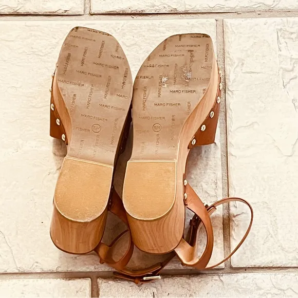 Mark Fisher genuine leather studded platform sandals  Size 8.5