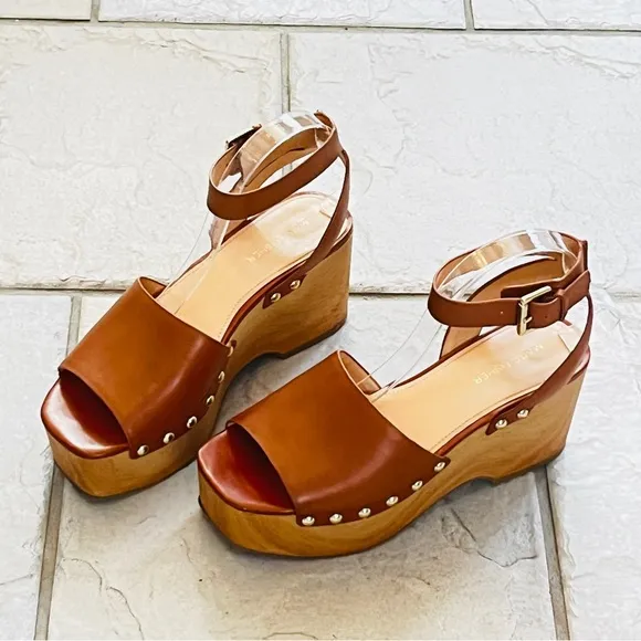 Mark Fisher genuine leather studded platform sandals  Size 8.5