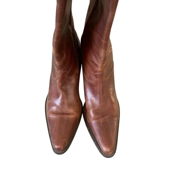 Matisse Leather Cowboy Boots Women’s Size 9.5 Brazil Embroidered Pointed Toe