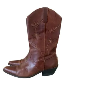 Matisse Leather Cowboy Boots Women’s Size 9.5 Brazil Embroidered Pointed Toe