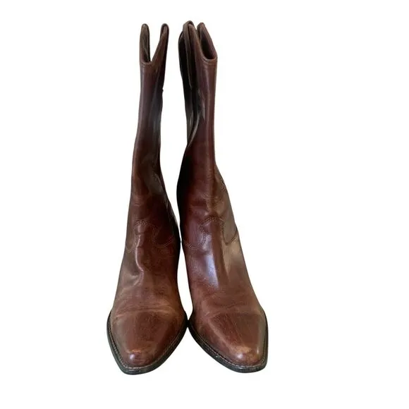 Matisse Leather Cowboy Boots Women’s Size 9.5 Brazil Embroidered Pointed Toe