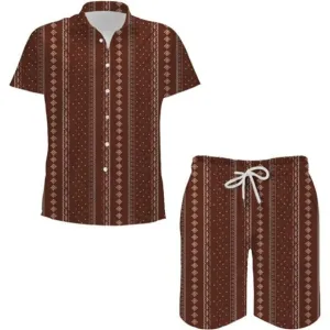 Mens 2 Pieces Outfit Vintage Shirts and Shorts Set Tracksuit, Style G
