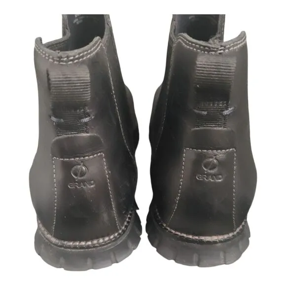 MEN'S Cole Haan Zerogrand Chelsea  Black Leather Ankle Boots Waterproof SZ 10W