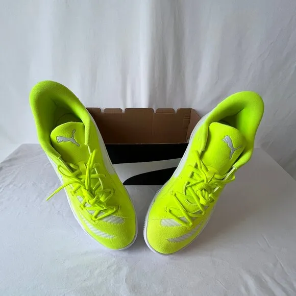 Men's Puma All Pro Nitro Lime Squeeze-Puma White Sneakers, 379079-05 Sz 11.5 NEW