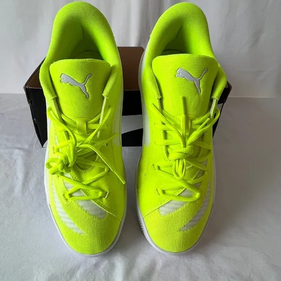 Men's Puma All Pro Nitro Lime Squeeze-Puma White Sneakers, 379079-05 Sz 11.5 NEW
