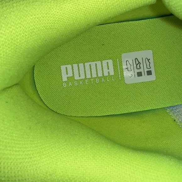 Men's Puma All Pro Nitro Lime Squeeze-Puma White Sneakers, 379079-05 Sz 11.5 NEW