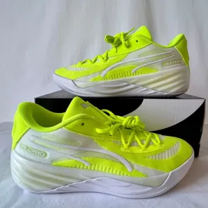 Men's Puma All Pro Nitro Lime Squeeze-Puma White Sneakers, 379079-05 Sz 11.5 NEW