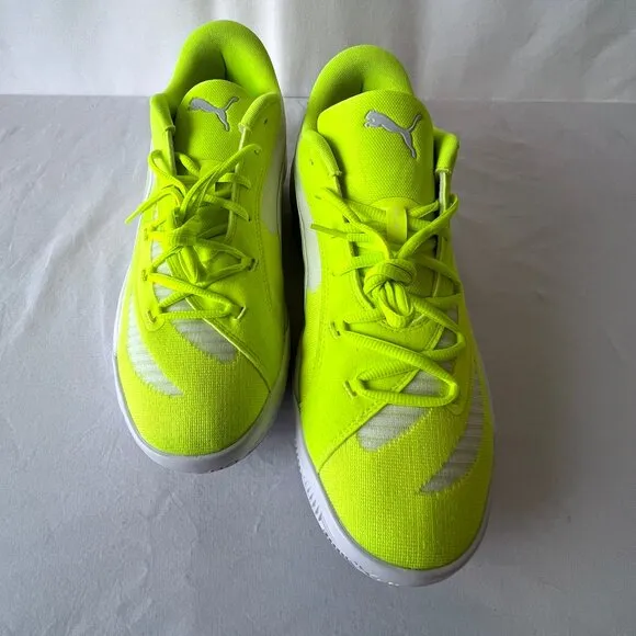 Men's Puma All Pro Nitro Lime Squeeze-Puma White Sneakers, 379079-05 Sz 11.5 NEW