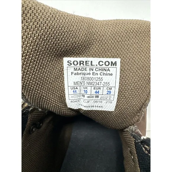 Mens SOREL Madson Sport Hiker Black Waterproof Non-Shell Boots Size 11 Brown