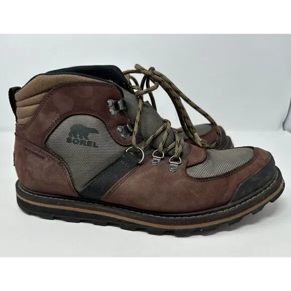 Mens SOREL Madson Sport Hiker Black Waterproof Non-Shell Boots Size 11 Brown