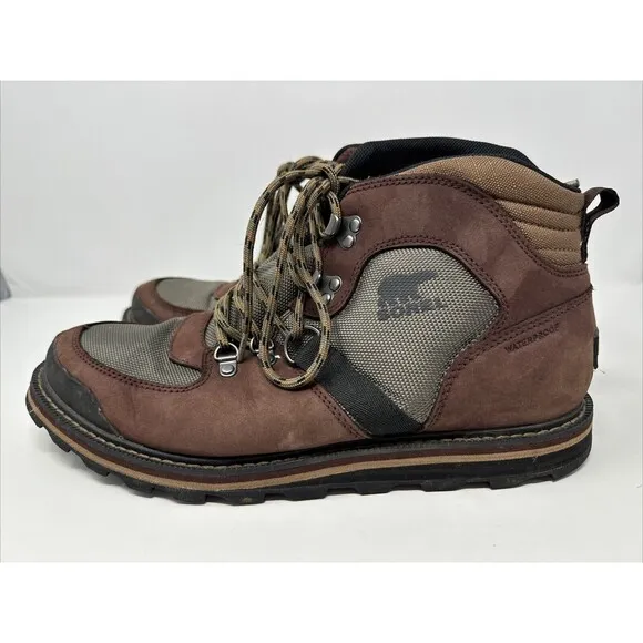 Mens SOREL Madson Sport Hiker Black Waterproof Non-Shell Boots Size 11 Brown