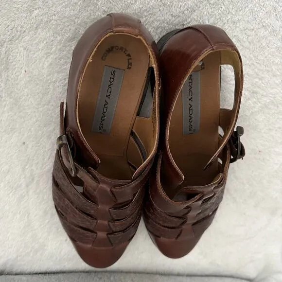 Men's Sz 9.5 Fisher Sandals Huaraches Brown Comfort Flex Closed Toe