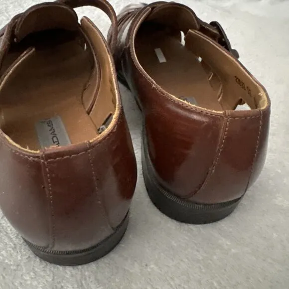 Men's Sz 9.5 Fisher Sandals Huaraches Brown Comfort Flex Closed Toe