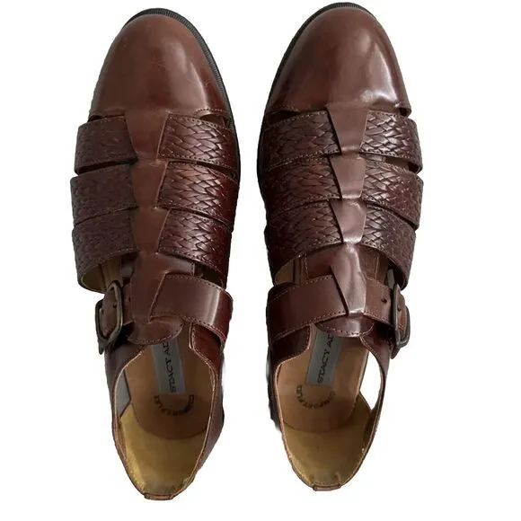 Men's Sz 9.5 Fisher Sandals Huaraches Brown Comfort Flex Closed Toe