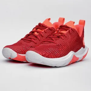 Men’s Under Armour Spawn 3 UA Basketball Sneakers Red White 3023738-600 Size 11
