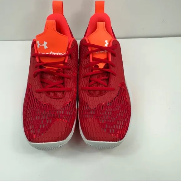Men’s Under Armour Spawn 3 UA Basketball Sneakers Red White 3023738-600 Size 11
