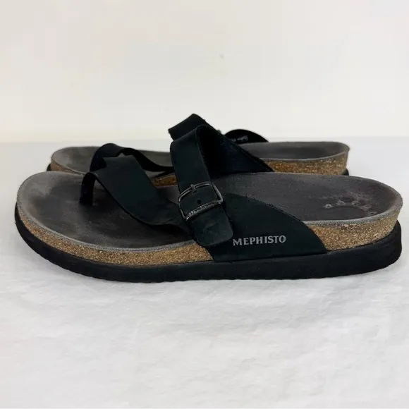 Mephisto Helen Black Nubuck Sandal