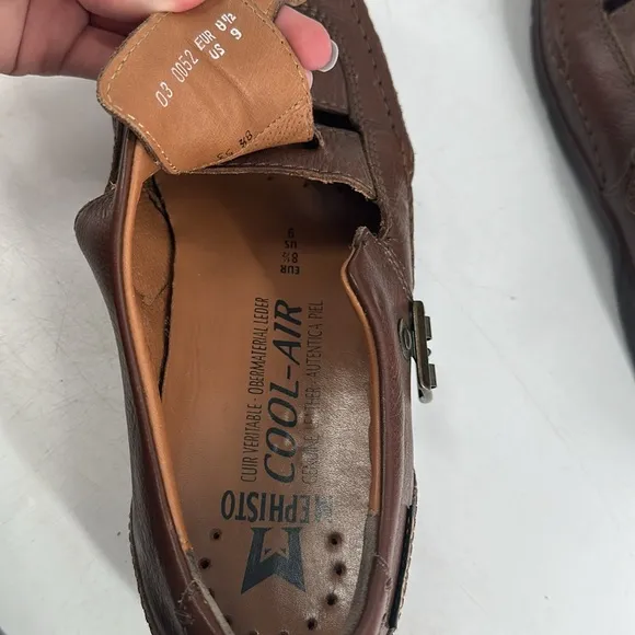 Mephisto leather comfort sandals brown leather fisherman cool air sz 9