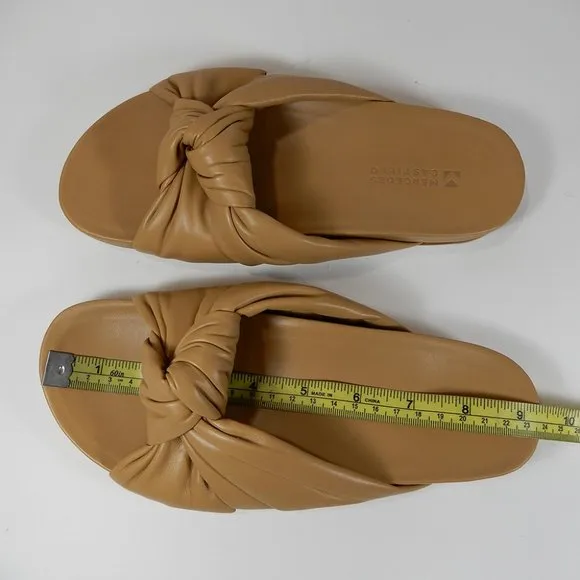 MERCEDES CASTILLO Nora Slide SANDALS Size 5.5 Tan Knotted Leather NEW $350