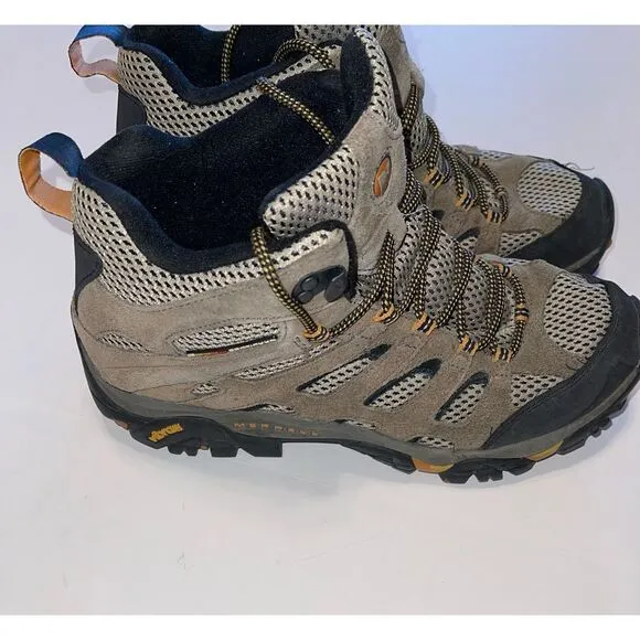 Merrell Moab Ventilator Mid Boots Mens Size 9 W Walnut Brown Waterproof Shoes A2