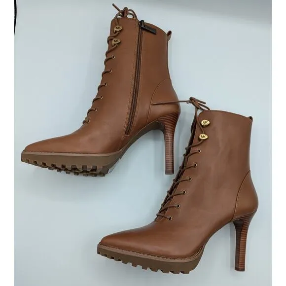 Michael Kors | Boots Kyle Lace Up Booties Leather Pointed Toe NIB | SIZE 8