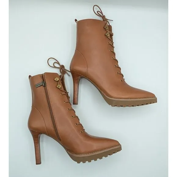 Michael Kors | Boots Kyle Lace Up Booties Leather Pointed Toe NIB | SIZE 8