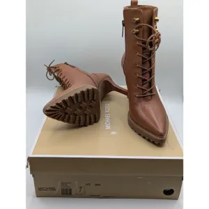 Michael Kors | Boots Kyle Lace Up Booties Leather Pointed Toe NIB | SIZE 8