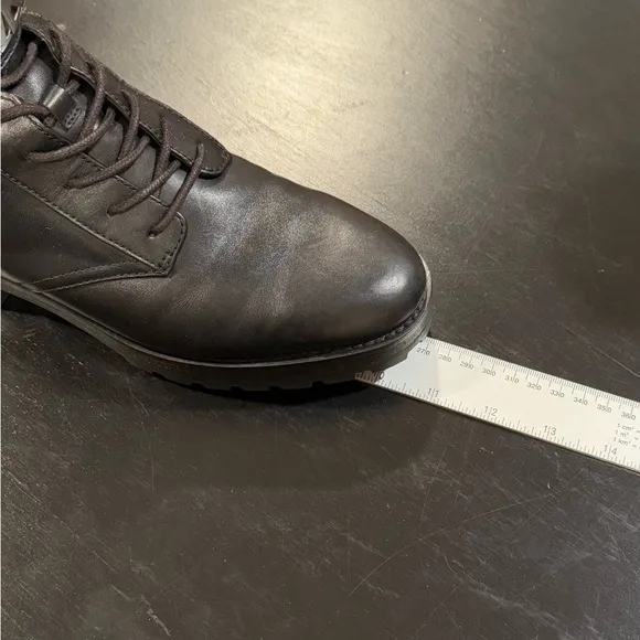 Michael Kors Kincaid Black Leather Zip Combat Boot Silver Accents Womens 8.5