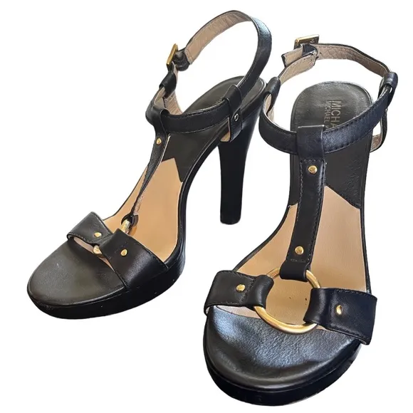 Michael Kors Valerie T-strap Heeled Sandals