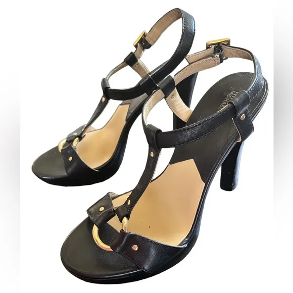 Michael Kors Valerie T-strap Heeled Sandals