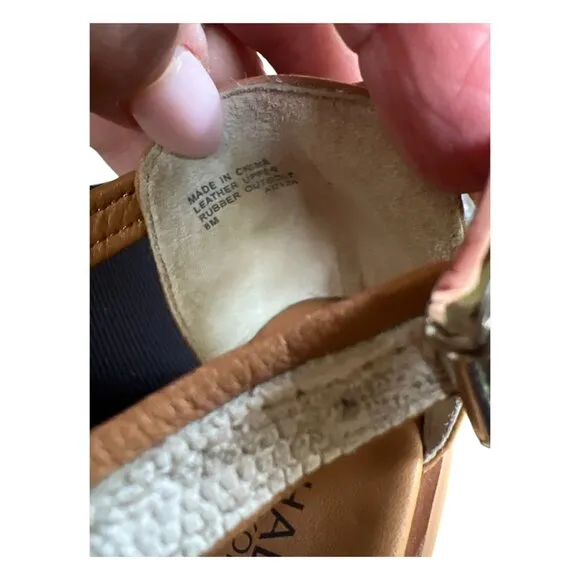MICHAEL Michael Kors &quot;Darci&quot; Leather Embossed Thong Sandal White Gray Size 8M