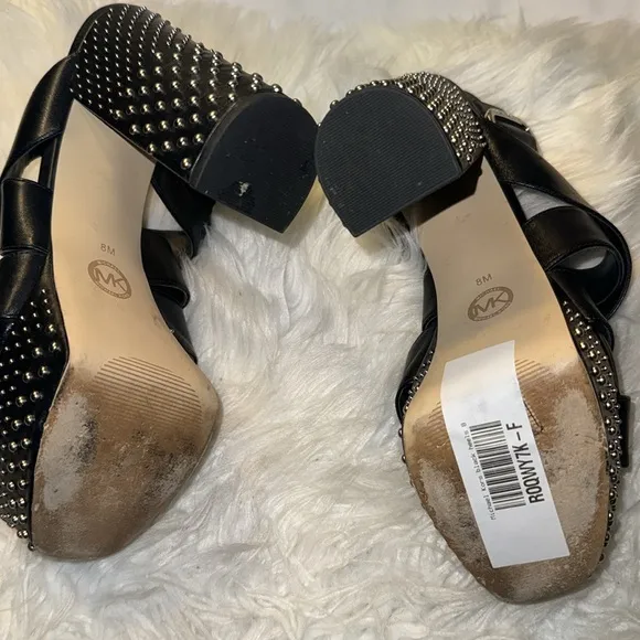Michael, Michael Kors Mila studded leather sandals GUC 8M