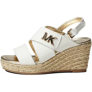 MICHAEL Michael Kors White Leather Wedge Sandals