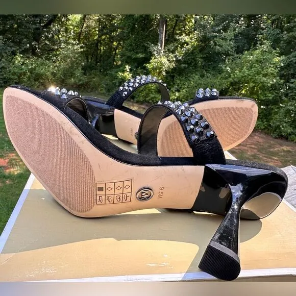 Michael Kors Clara Black Studded Heeled Sandals – Glamorous &amp; Chic