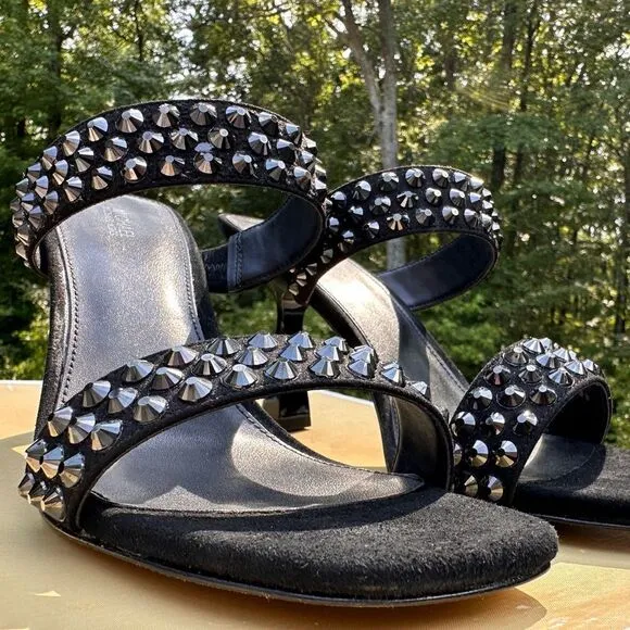 Michael Kors Clara Black Studded Heeled Sandals – Glamorous &amp; Chic