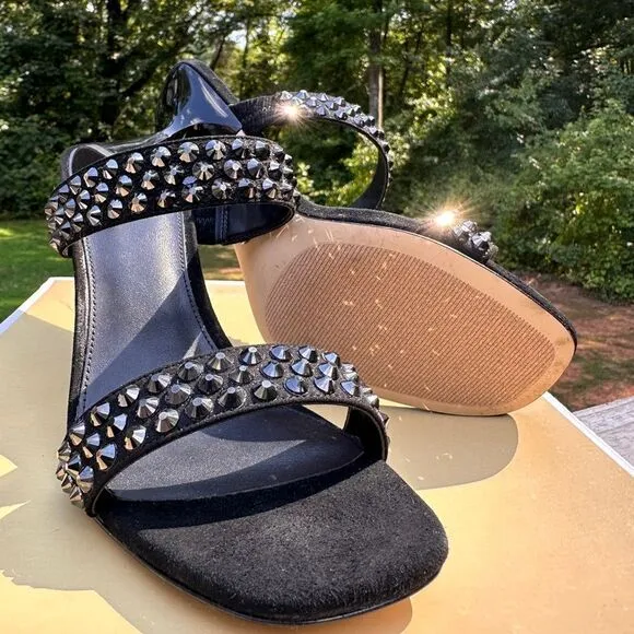 Michael Kors Clara Black Studded Heeled Sandals – Glamorous &amp; Chic