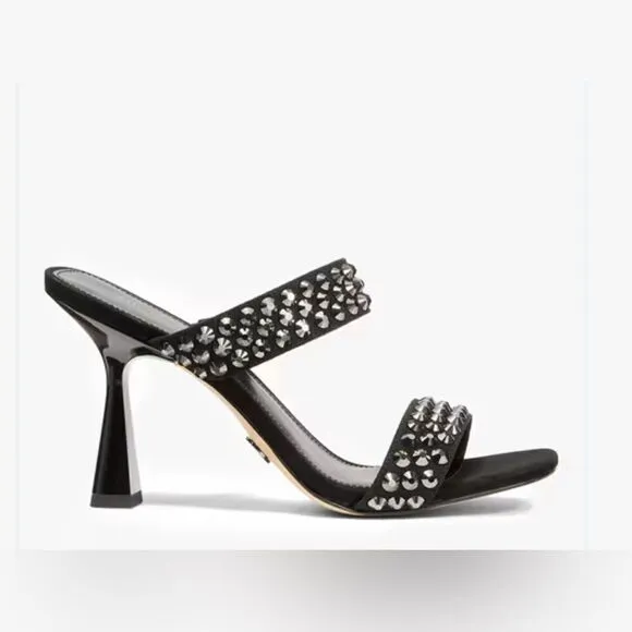 Michael Kors Clara Black Studded Heeled Sandals – Glamorous &amp; Chic