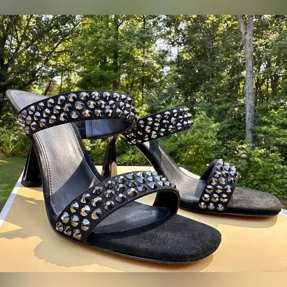 Michael Kors Clara Black Studded Heeled Sandals – Glamorous &amp; Chic