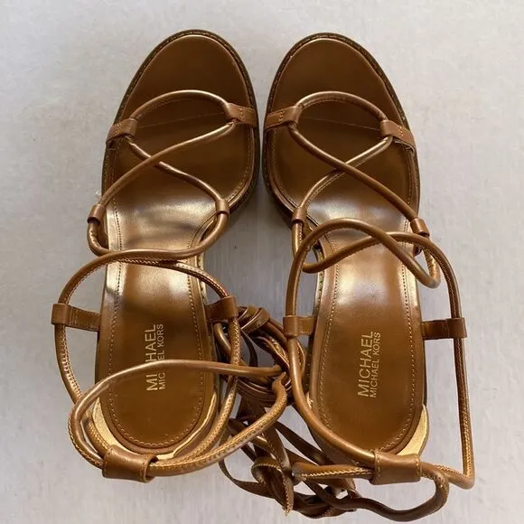 MICHAEL KORS VeroLug Platform Leather Sandals Size 9