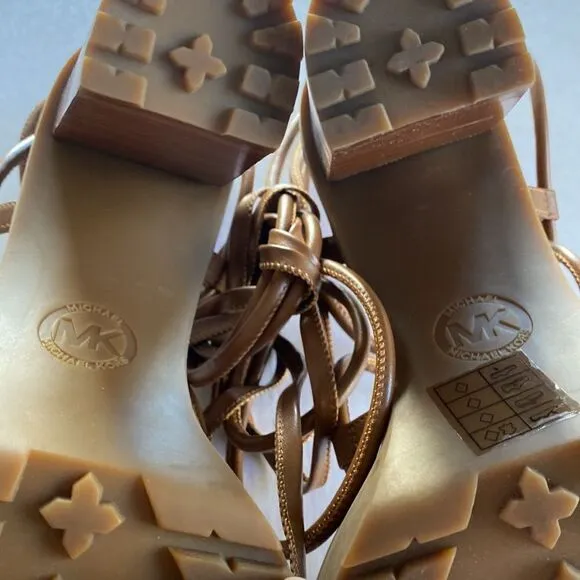 MICHAEL KORS VeroLug Platform Leather Sandals Size 9