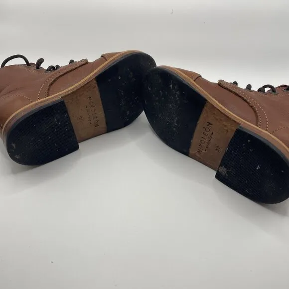 Mikoleon Heirloom Classic Toddler Leather Boots Luxe Tan Size 22 /6 Round Toe