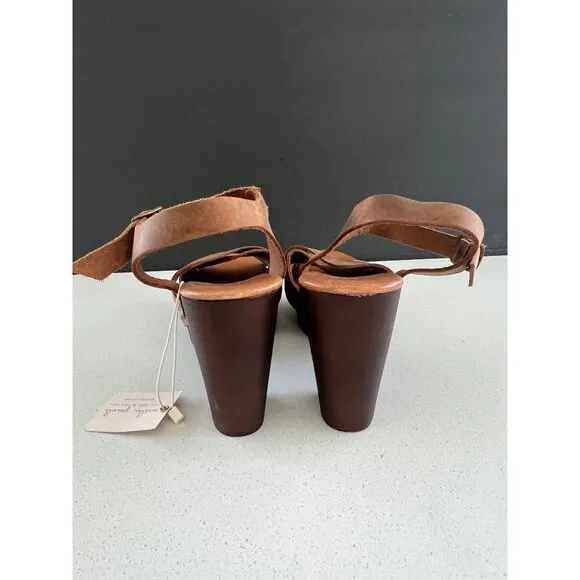Mila Paoli Brown Leather Crossaband Sandals 39