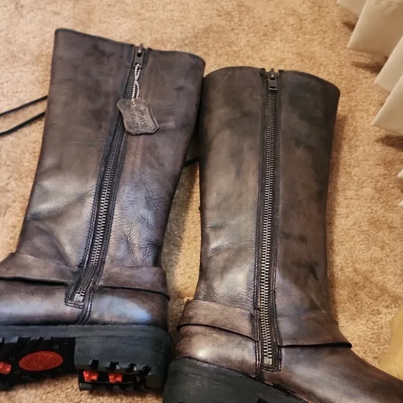 Milwakee Classic Harness Lace-Up Knee-High Moto Boots