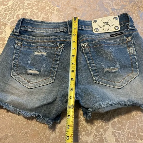 Miss Me Jean Shorts with Crystal &amp; metal studs Distressed shorts size 28
