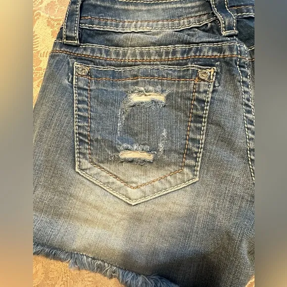 Miss Me Jean Shorts with Crystal &amp; metal studs Distressed shorts size 28