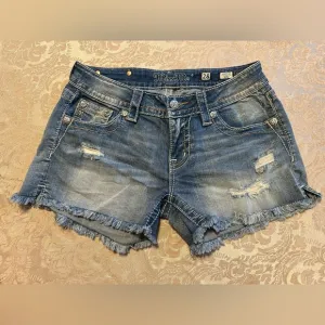 Miss Me Jean Shorts with Crystal &amp; metal studs Distressed shorts size 28
