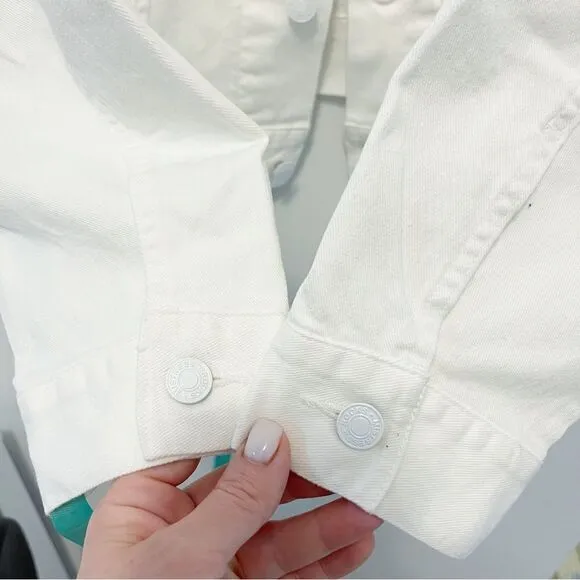 Mistress Rocks &quot;FATHOM' White Classic Oversized Denim Jacket in Size M