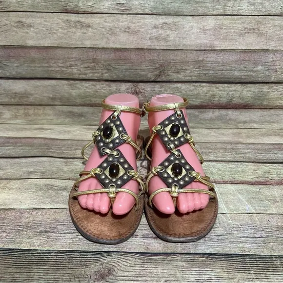 Miu Miu Leather Strao Sandals